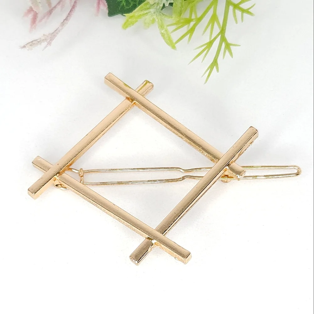 Gold Plated Geometric Hair Barrette